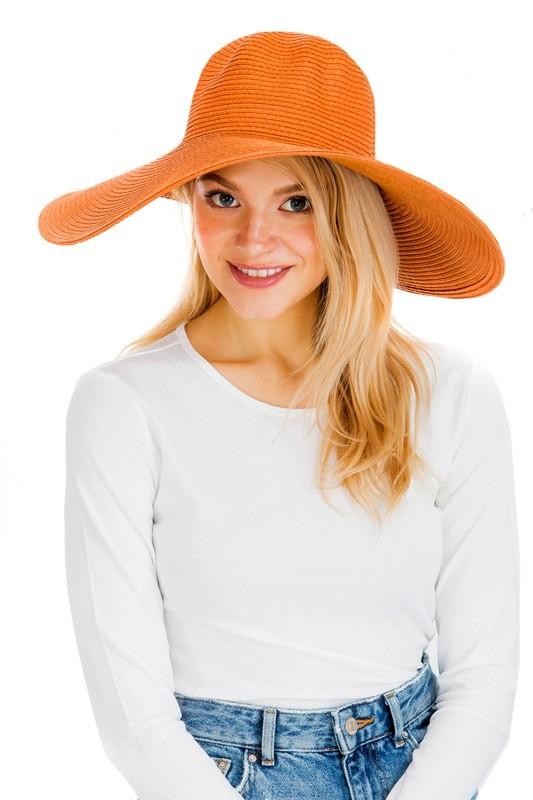 Floppy beach wide brim fordable summer plain toyo straw sun hat for women 
