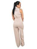 Stone High Neck Sleeveless Womens Dressy Jumpsuit Party Wear 