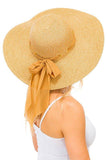 Wide Brim Floppy Hat With Chiffon Bow Tie For Women