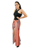 High Waist Wide Leg Striped Dress Pants