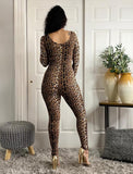 Leopard Long Sleeve Jumpsuit