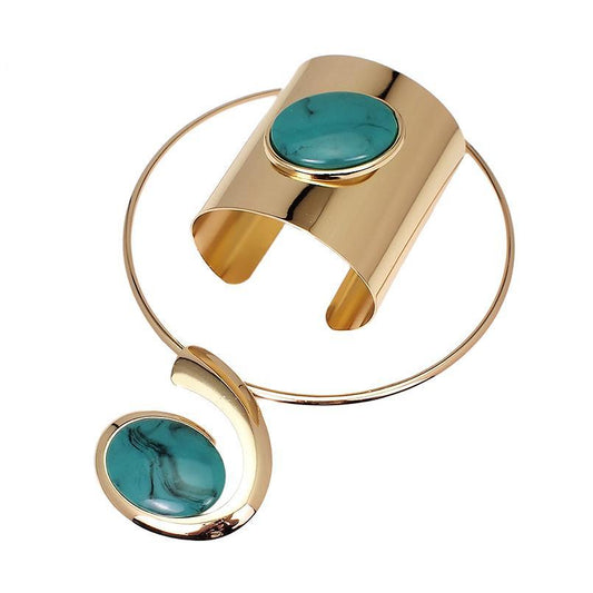 Wide Cuff Bracelet And Necklace Sets